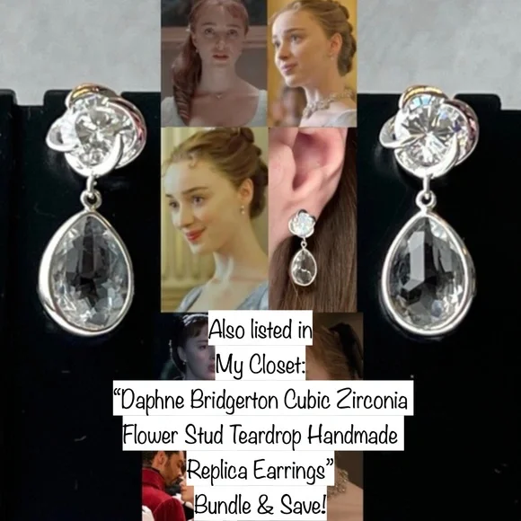 Nosferatu Ellen’s Pendulum Earrings Handmade Replicas Flower Hoops + Crystals - Picture 14 of 14